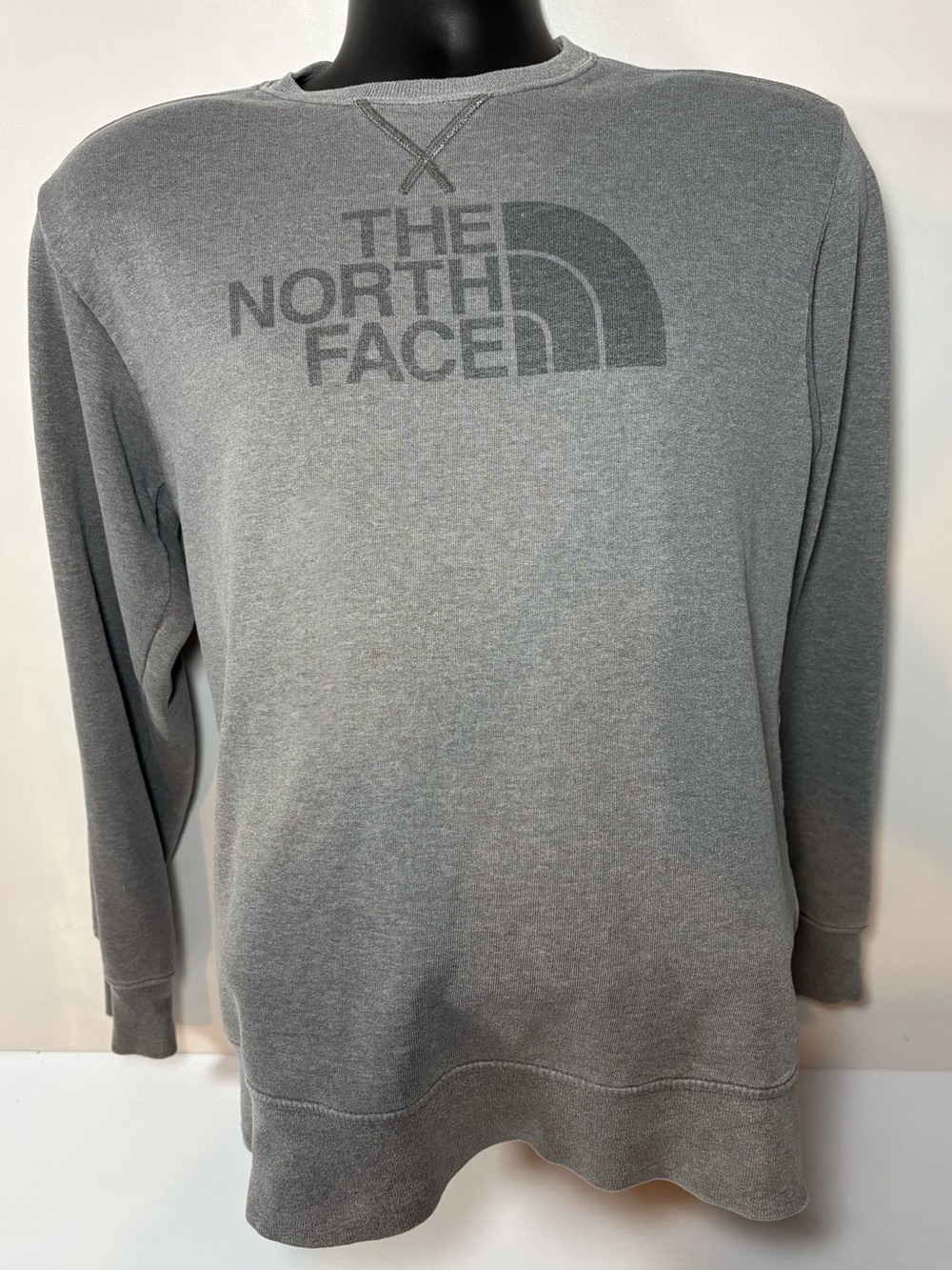 The North Face Men's Heather Gray Logo Crewneck Sweatshirt (men’s or unisex)
